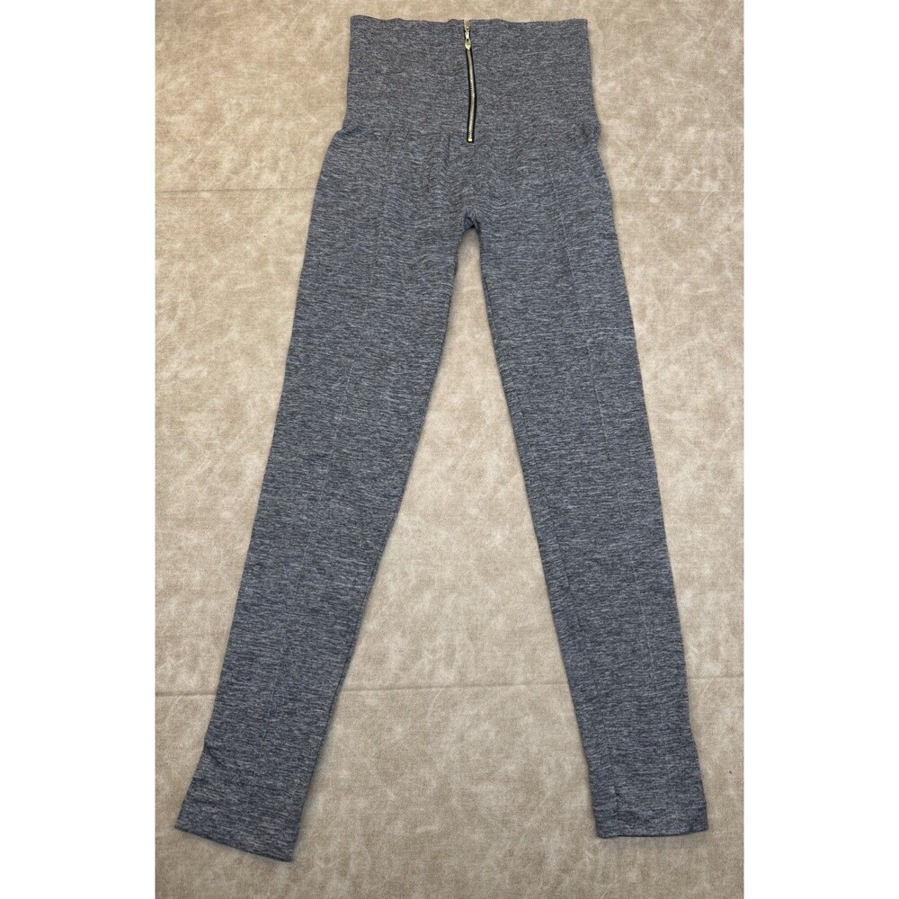 Connection 18 Grey Seamless Zip Up Leggings, Cotton/Nylon/Spandex SIZE L/XL
